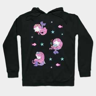 Cute Cartoon Mermaid Drawing Hoodie